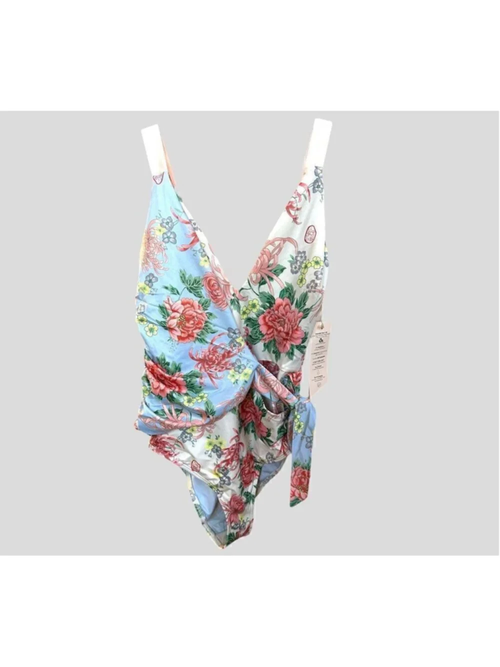 We are Hah Floral Wrap One Piece Swimsuit Size S